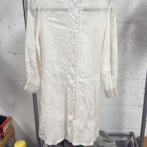 Temptations Cream Lacey Dress - Long Sleeve - LIKE NEW - Size Medium - Picture 4 of 4
